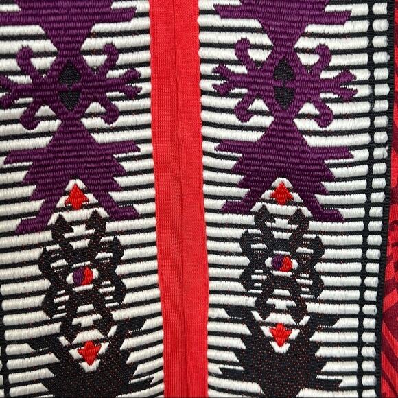 Soft Surroundings Kalahari red embroidered V neck long sleeve tunic top boho M - Picture 6 of 8